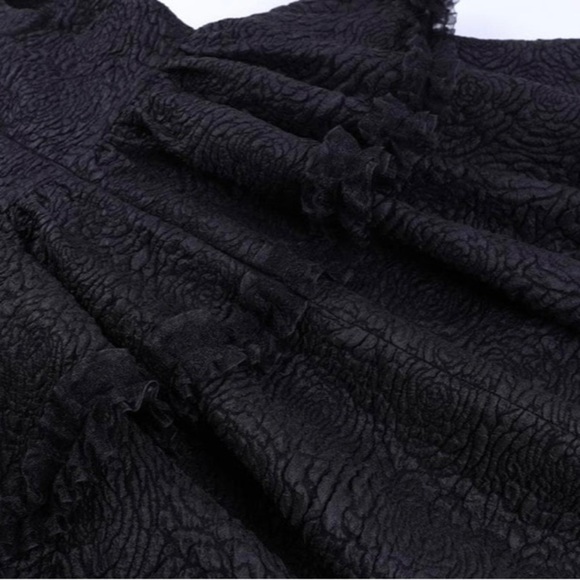 LIKE NEW✨woman black dress vintage sleeve sweetheart dress panel🩸✨ size L♥️ - Picture 9 of 11